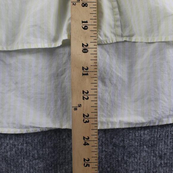 Frank Eileen Shirt Womens Small Silvio Striped Yellow Button Down Work Business - Picture 8 of 10
